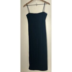 TOPSHOP Black Dress Ribbed Spaghetti Strap Body-Con Black Size 4 LBD Capsule